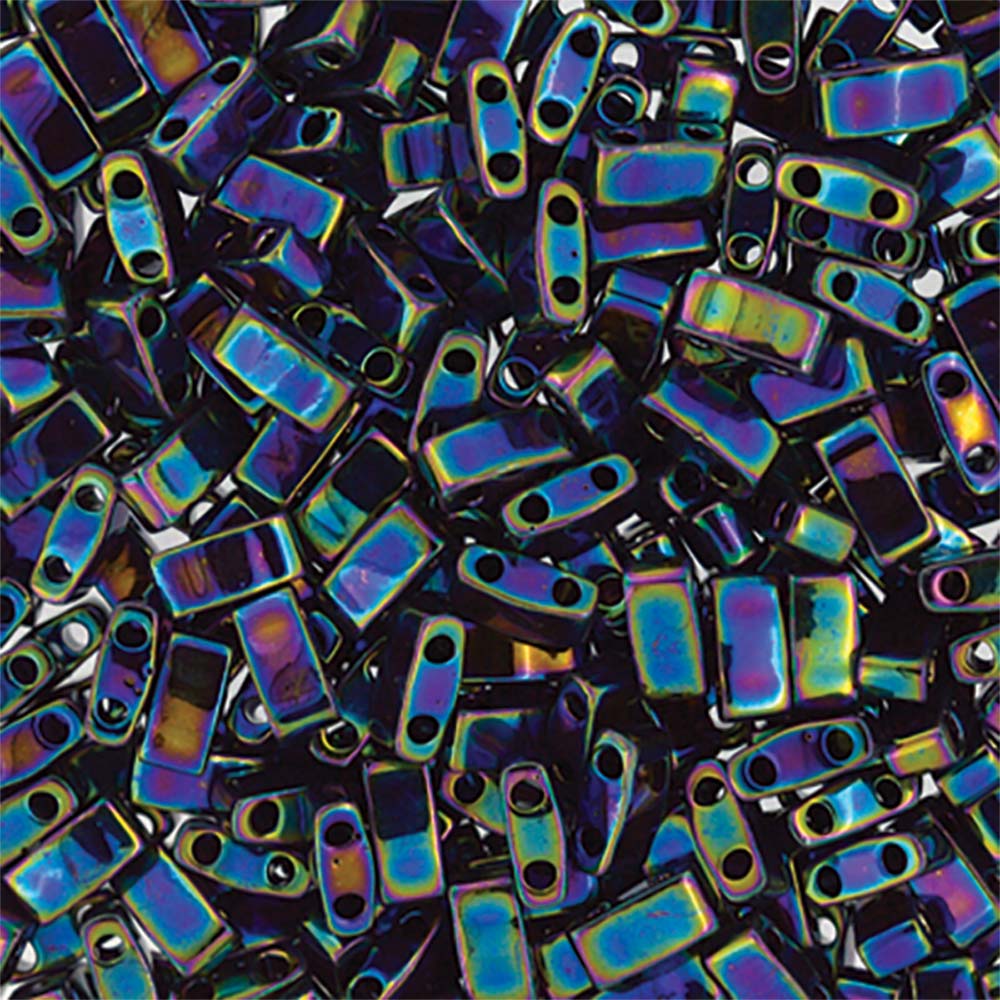 Medium Blue Iris Miyuki Tila Seed Beads - Half Cut