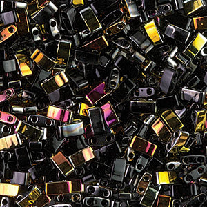 Black Marea Miyuki Tila Seed Beads - Half Cut