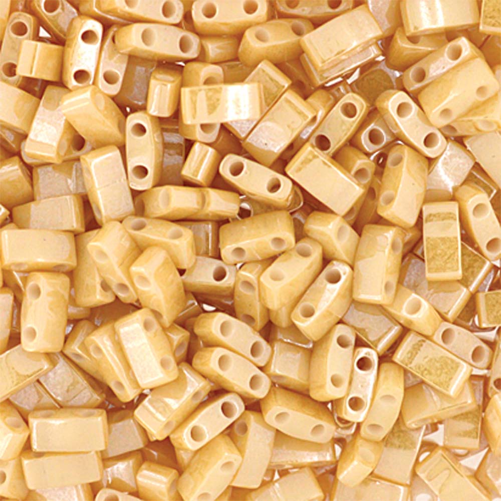 Light Caramel Ceylon Miyuki Tila Seed Beads - Half Cut