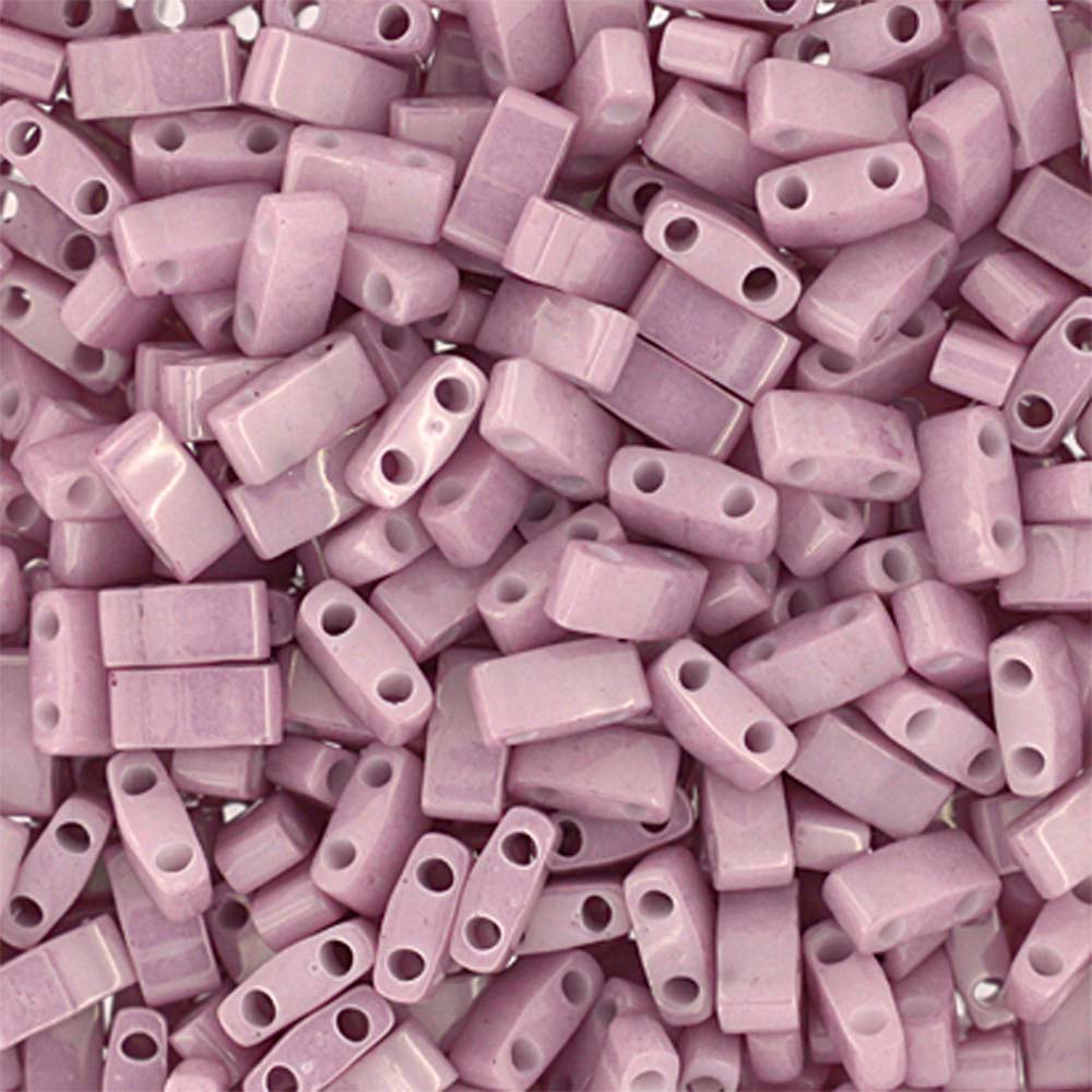 Opaque Antique Rose Luster Miyuki Tila Seed Beads - Half Cut