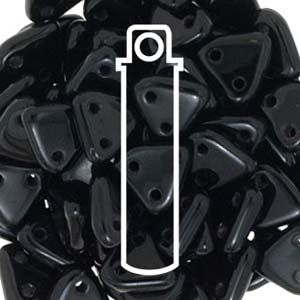Triangle 2-Hole Jet Beads