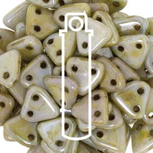 Triangle 2-Hole Opaque Ultra Luster Green Beads