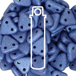 Triangle 2-Hole Polychrome Blue Beads