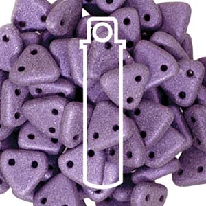 Triangle 2-Hole Polychrome Light Pink Beads