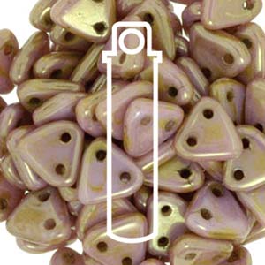 Triangle 2-Hole Luster Opaque Rosegold Topaz Beads
