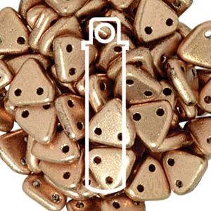 Triangle 2-Hole Matte Metallic Copper Beads