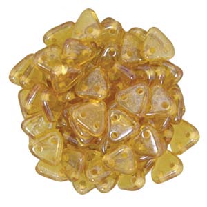 Triangle 2-Hole Topaz Champagne Luster Beads