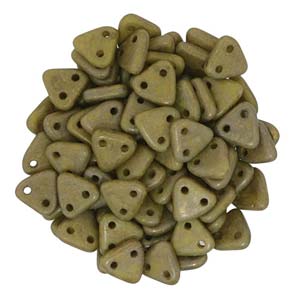 Triangle 2-Hole Chartreuse Beads