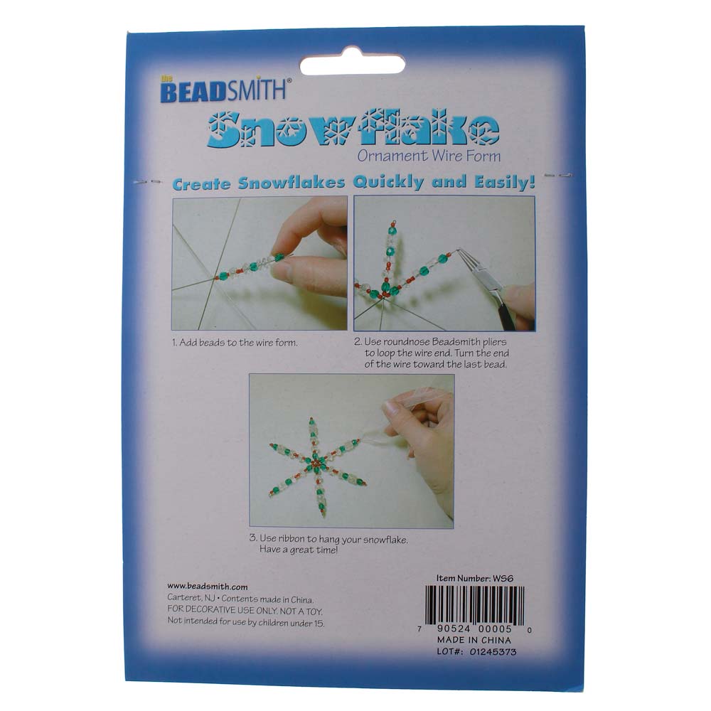 Snowflake Ornament Wire Form 6in