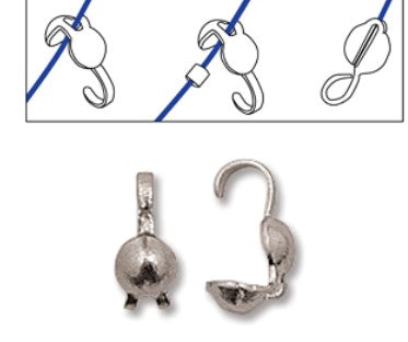 Bead Tips Silver Plated .036 Diameter