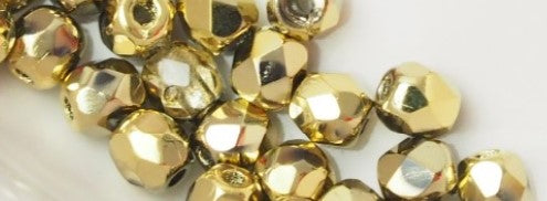 3MM Crystal Full Amber Czech Glass Fire Polished Beads