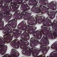 Triangle 2-Hole Pink Topaz Luster Tanzanite Beads