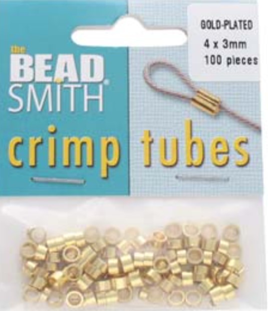 Crimp Tube 4x3MM Gold Plate