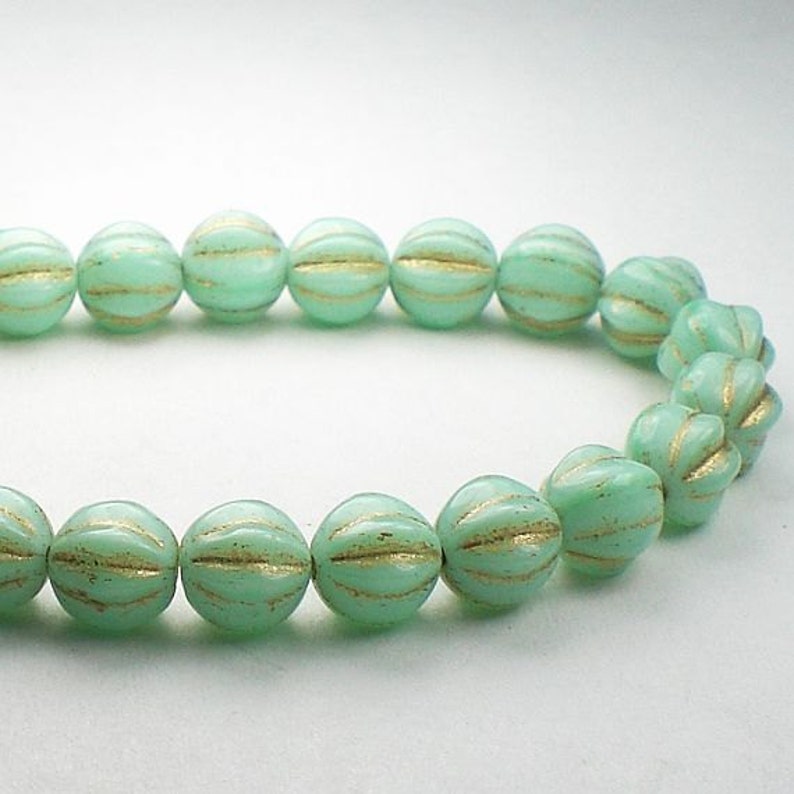 6mm Melon Mint and Gold