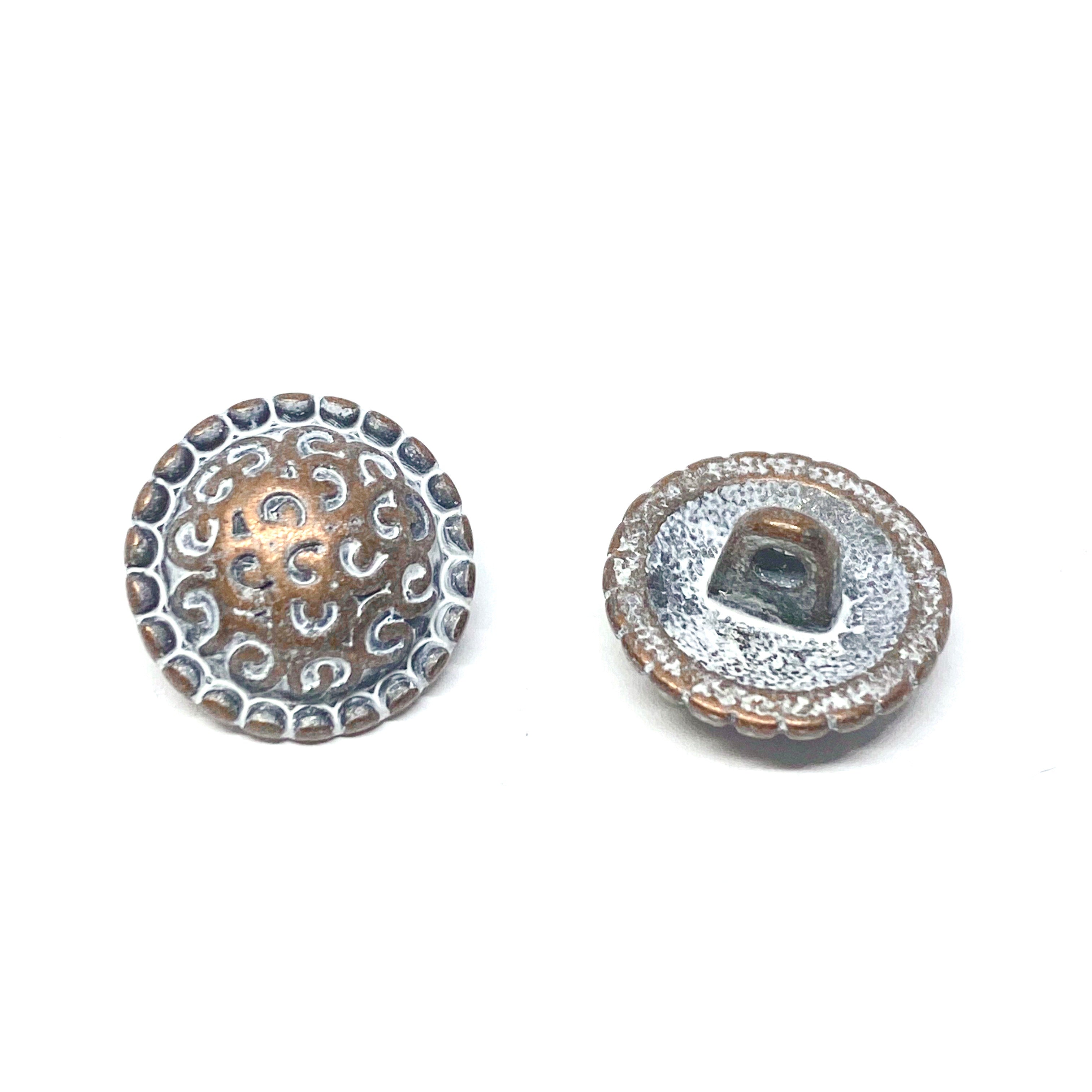 Antique Copper Patina Shank Button 15mm