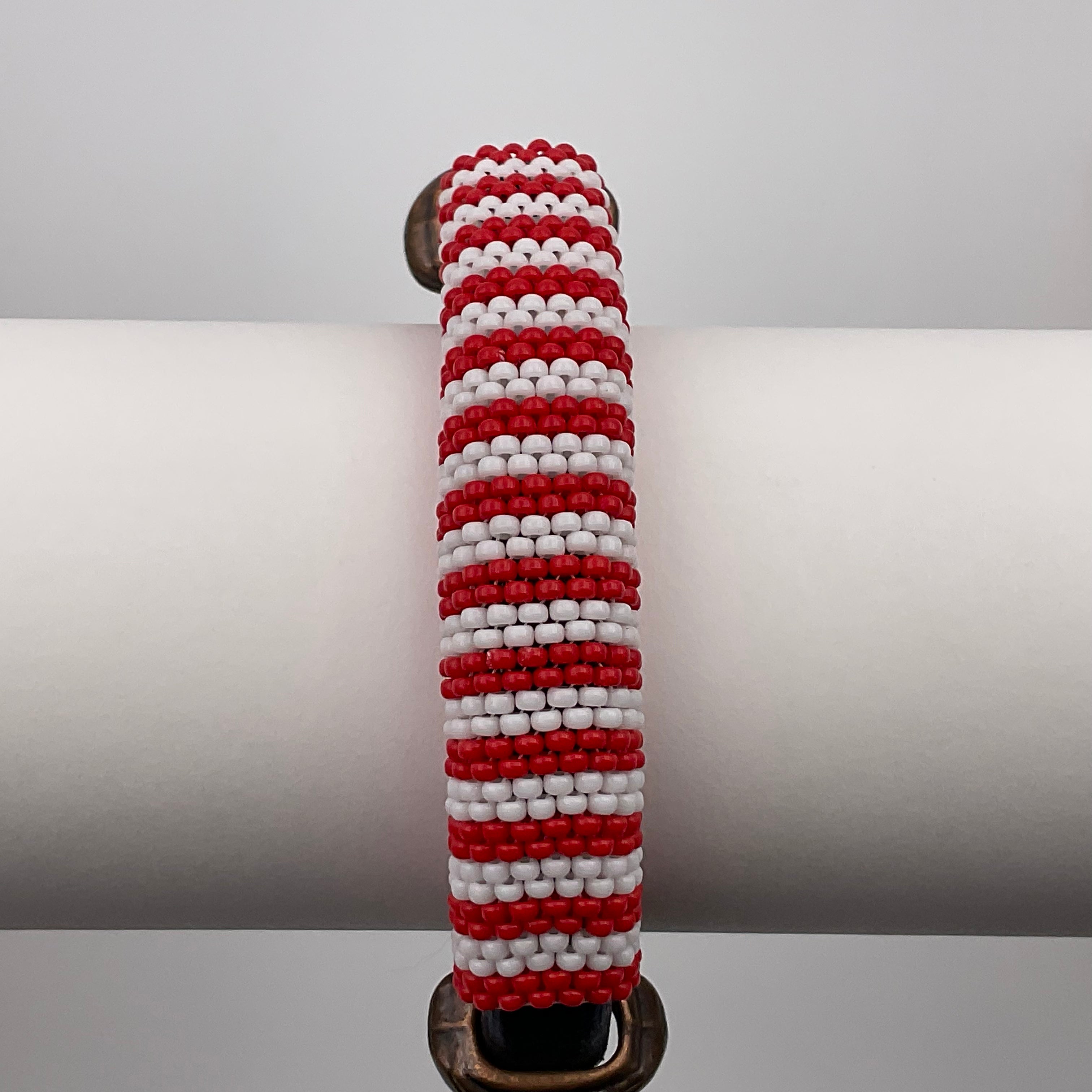 Red White and Blue Leather Bracelet