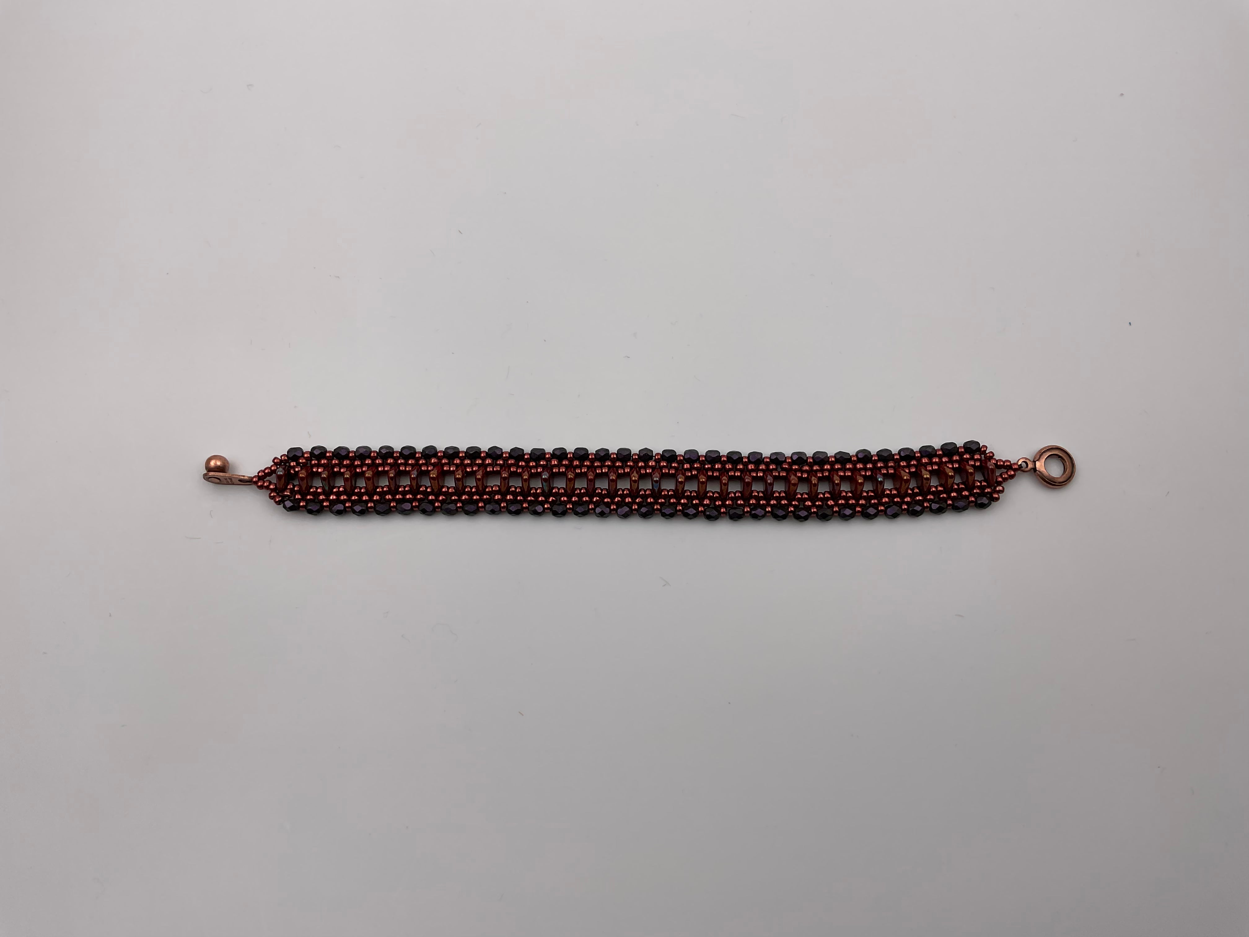 Triangle Seed Bead And Crystal Seed Bead Bracelet