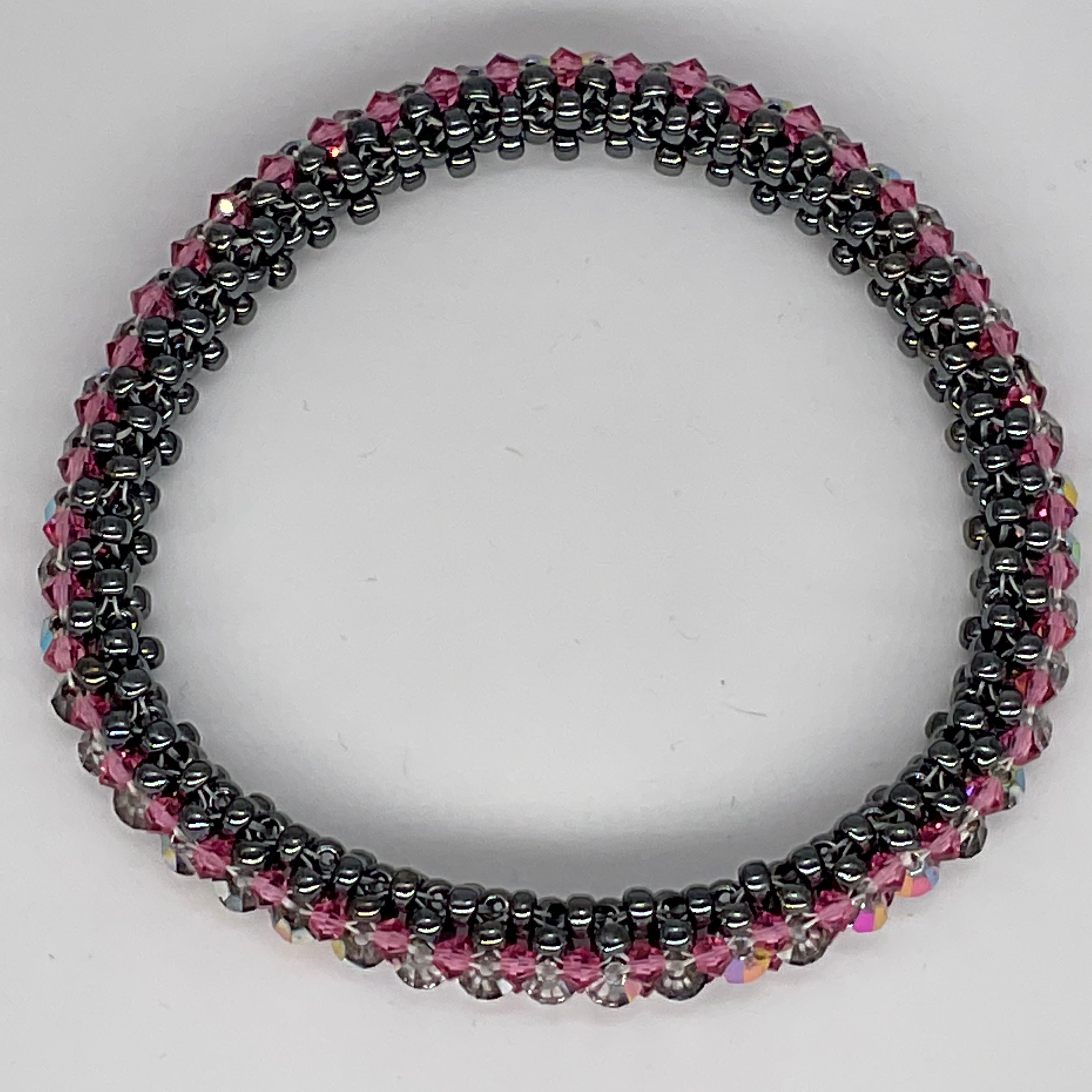 Pink and Silver Bangle