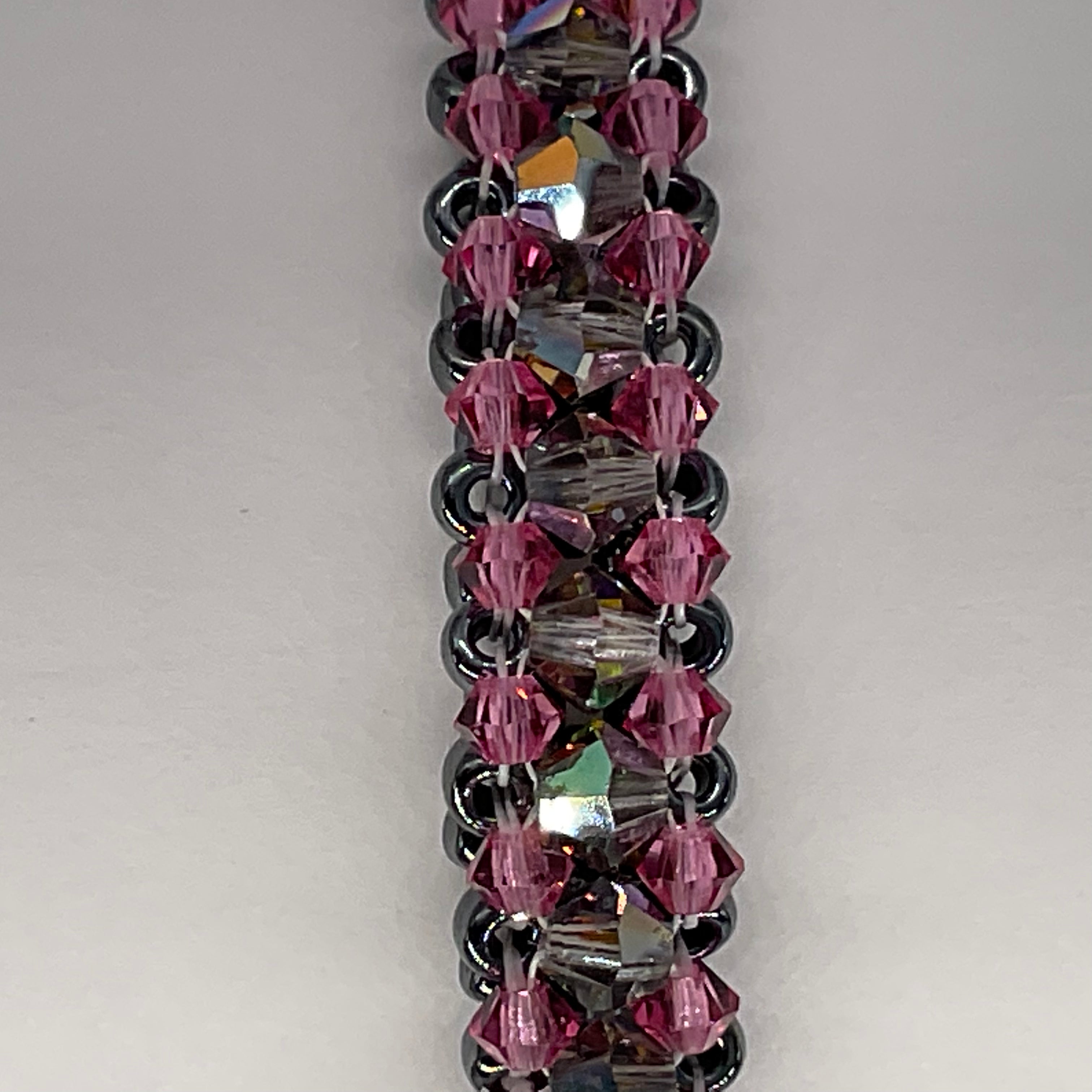 Pink and Silver Bangle