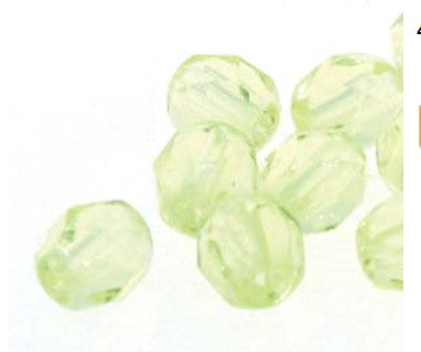 4MM Jonquil Czech Glass Fire Polished Beads