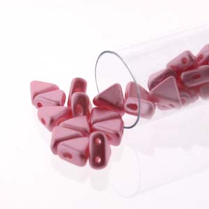Pastel Pink Czech Glass BeadsKheops par Puca Beads