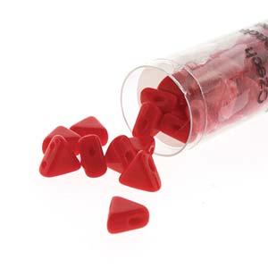 Opaque Coral Red Kheops par Puca Beads