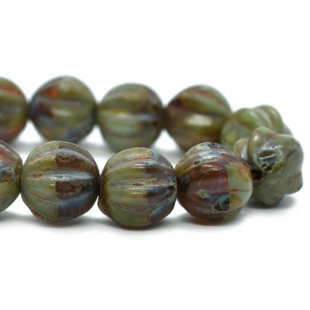 Amber Turquoise 6mm Melon