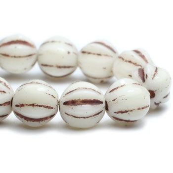 6mm Melon White Ivoryw/ Brown