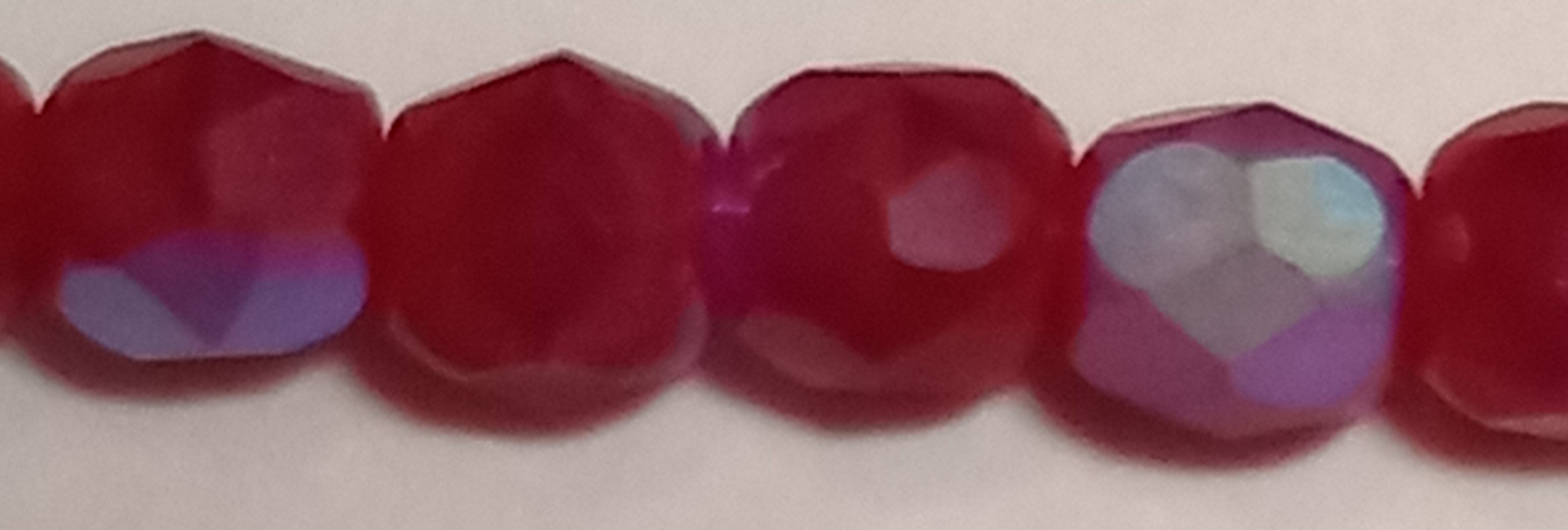 3MM Matte Ruby AB Czech Glass Fire Polished Beads