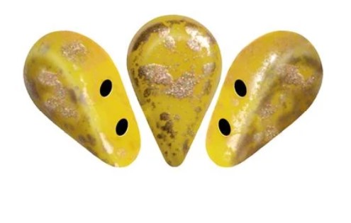 Opaque Jonquil Silver Splash Amos par Puca Beads