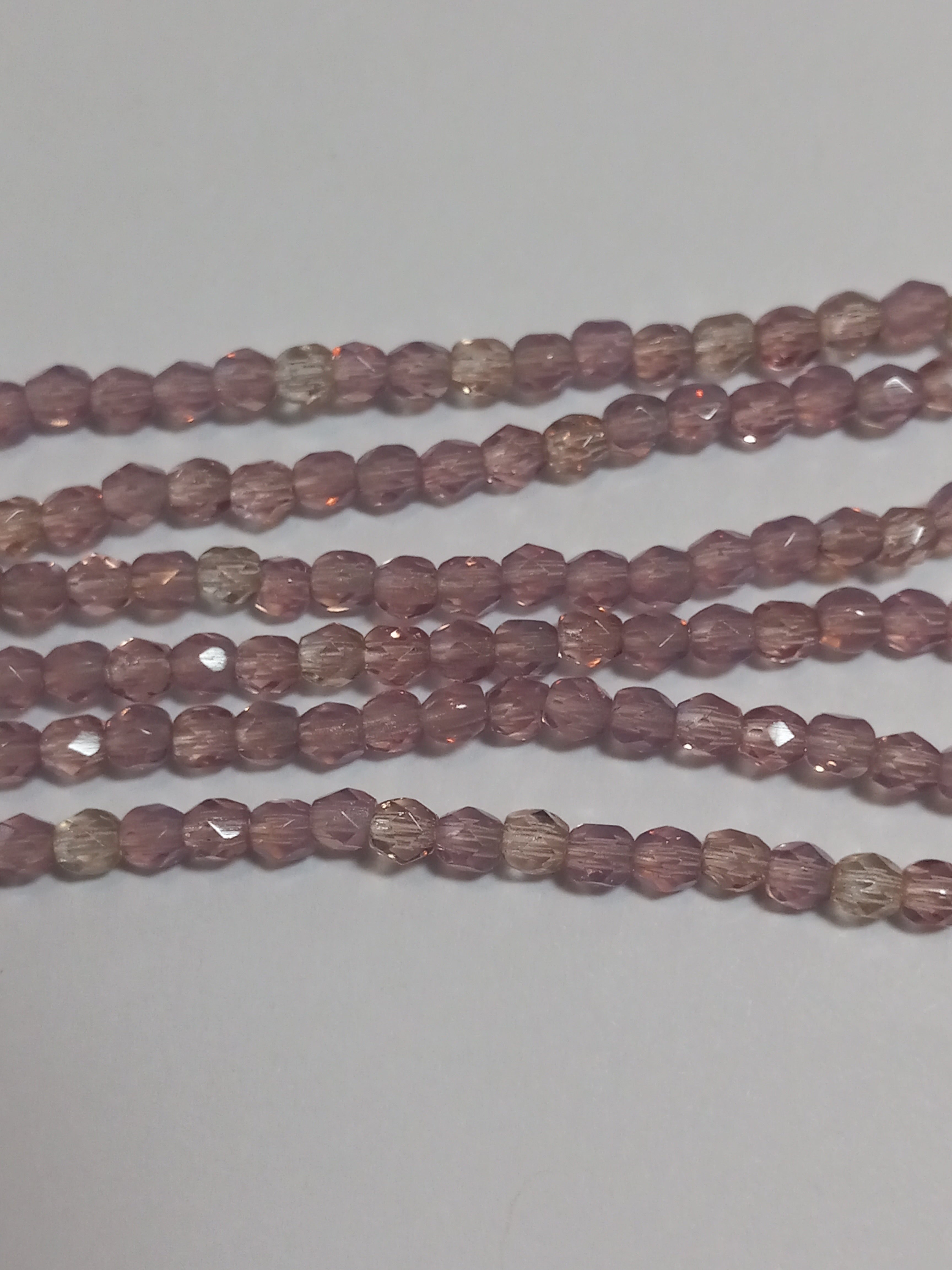 3MM Orchid Luster Czech Glass Fire Polished Beads
