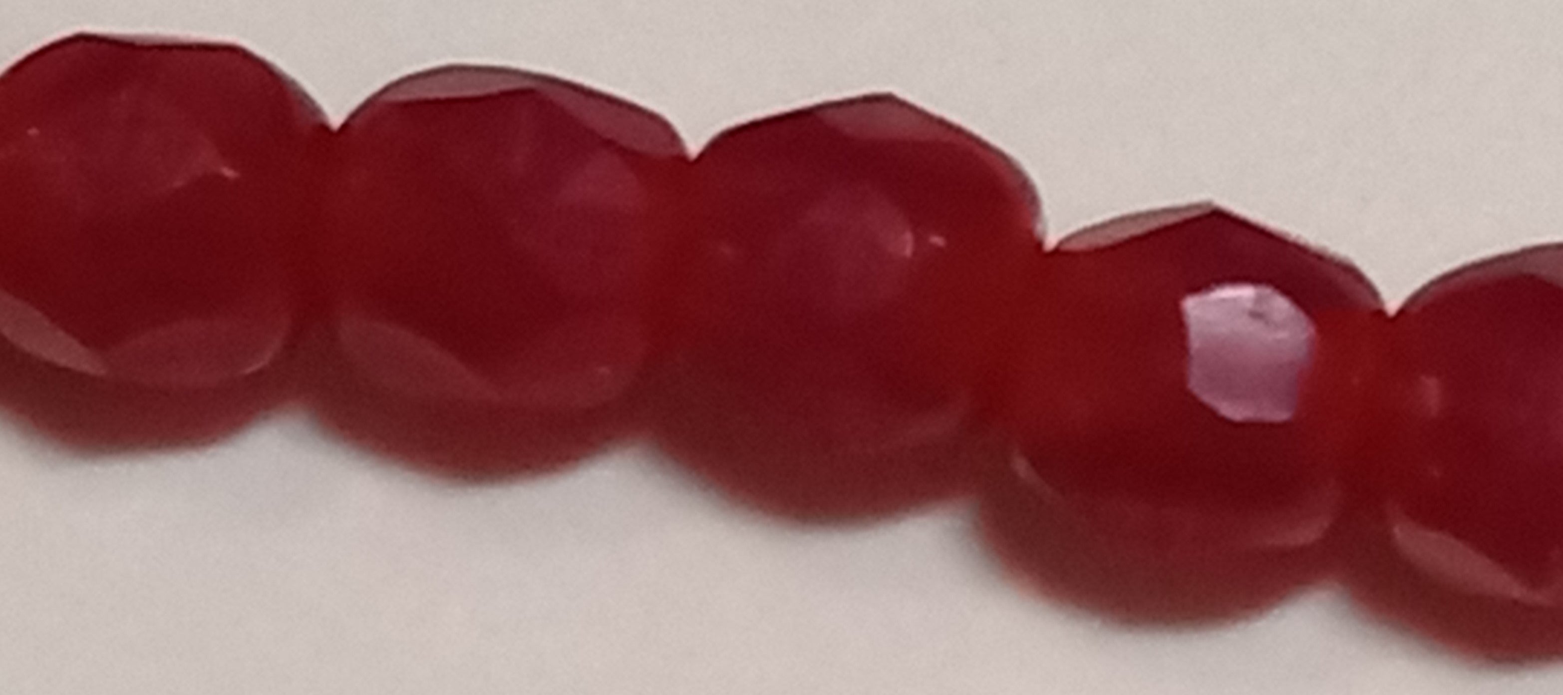 3MM Ruby Czech Glass Fire Polished Beads