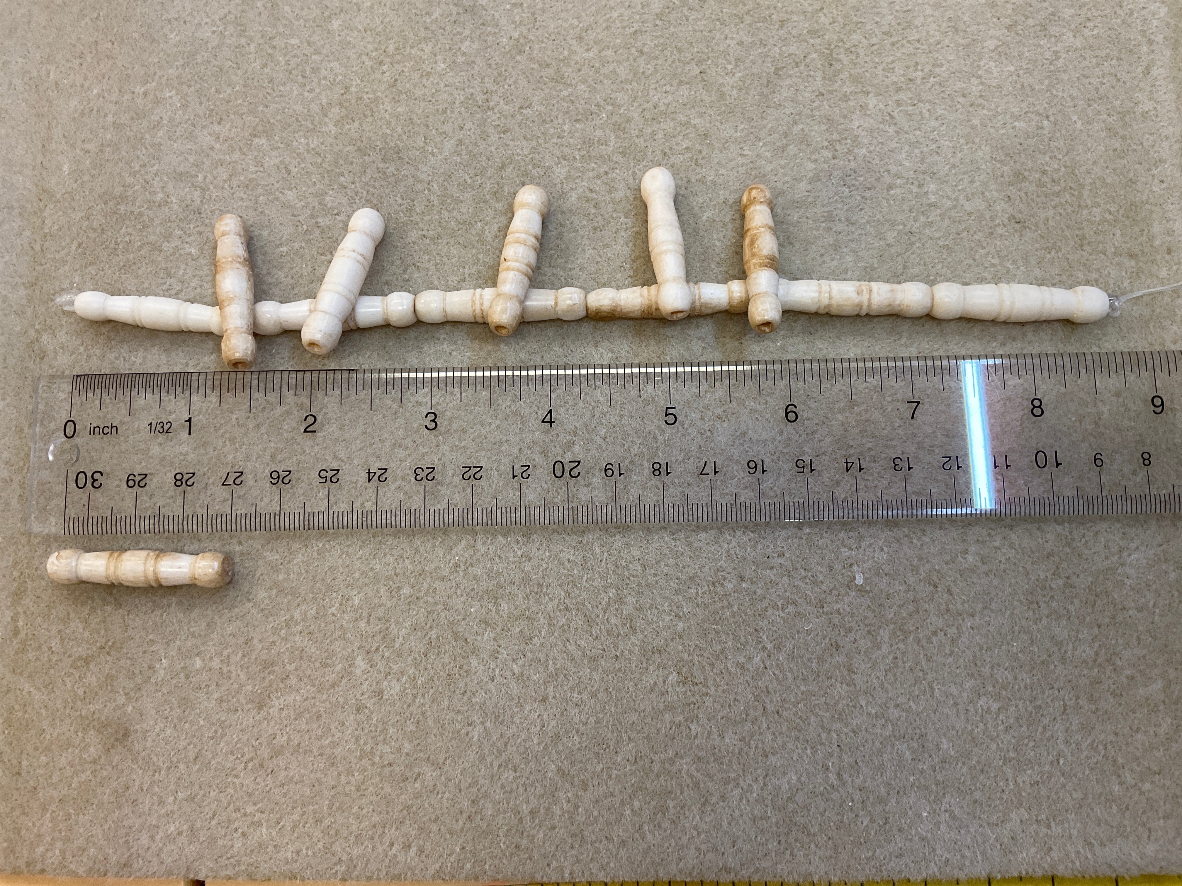 Bone Beads Carved Tubular