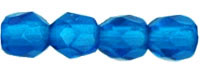 3MM Capri Blue Czech Glass Fire Polished Beads