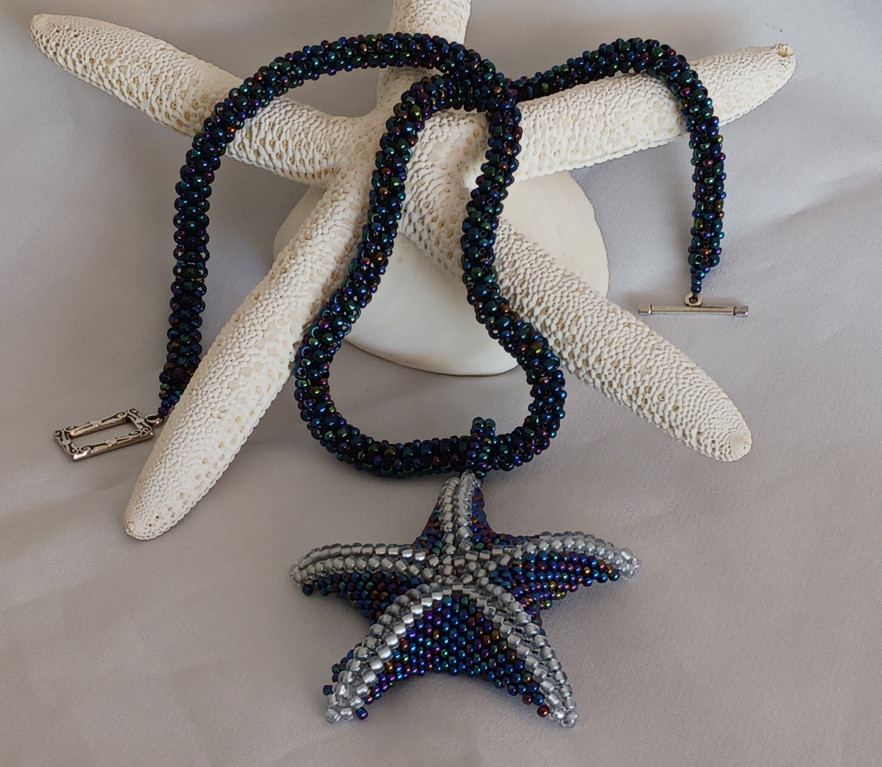 Midnight Blue Starfish Necklace