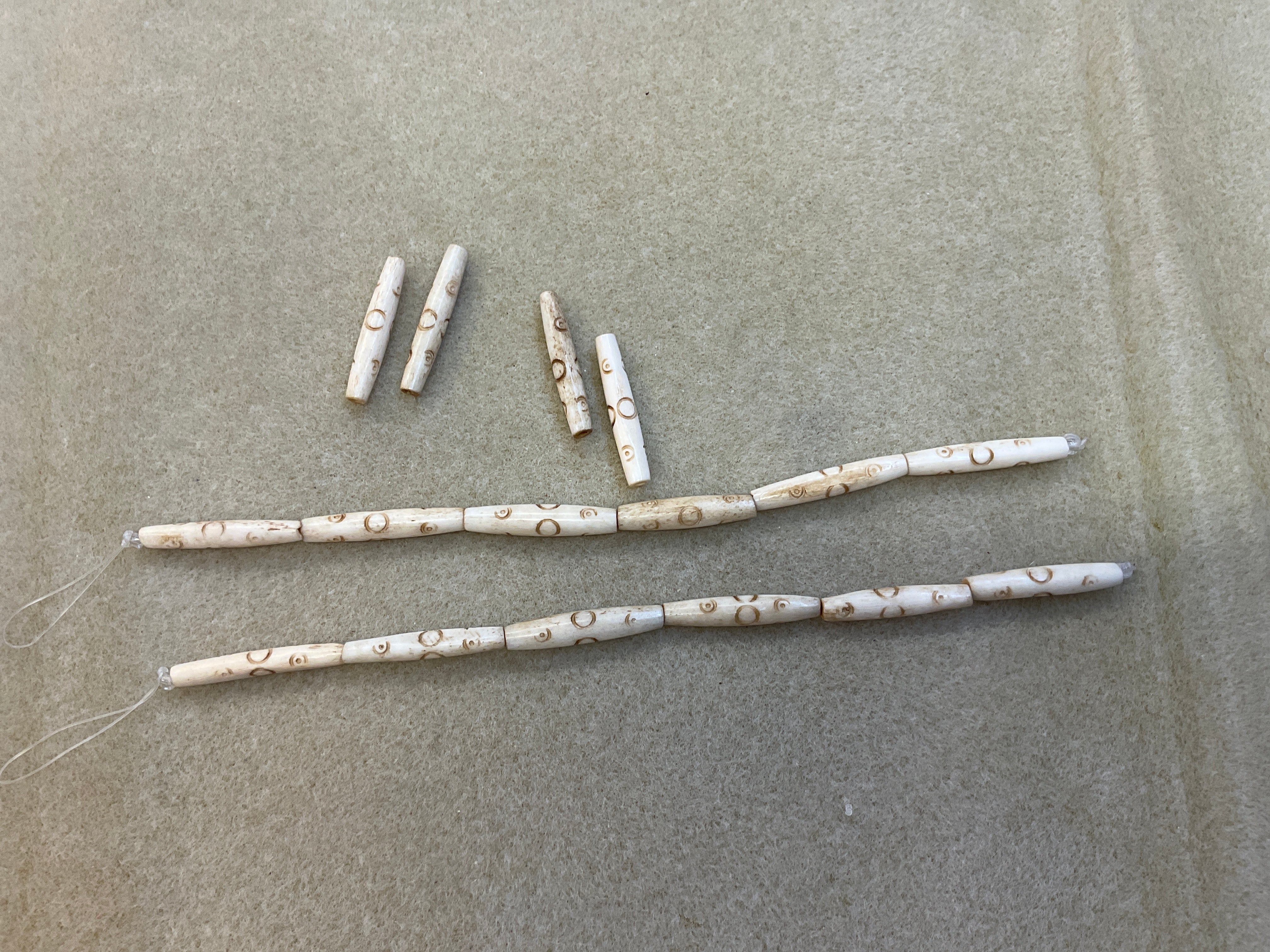 Bone Beads Tubular w/Tapered Ends