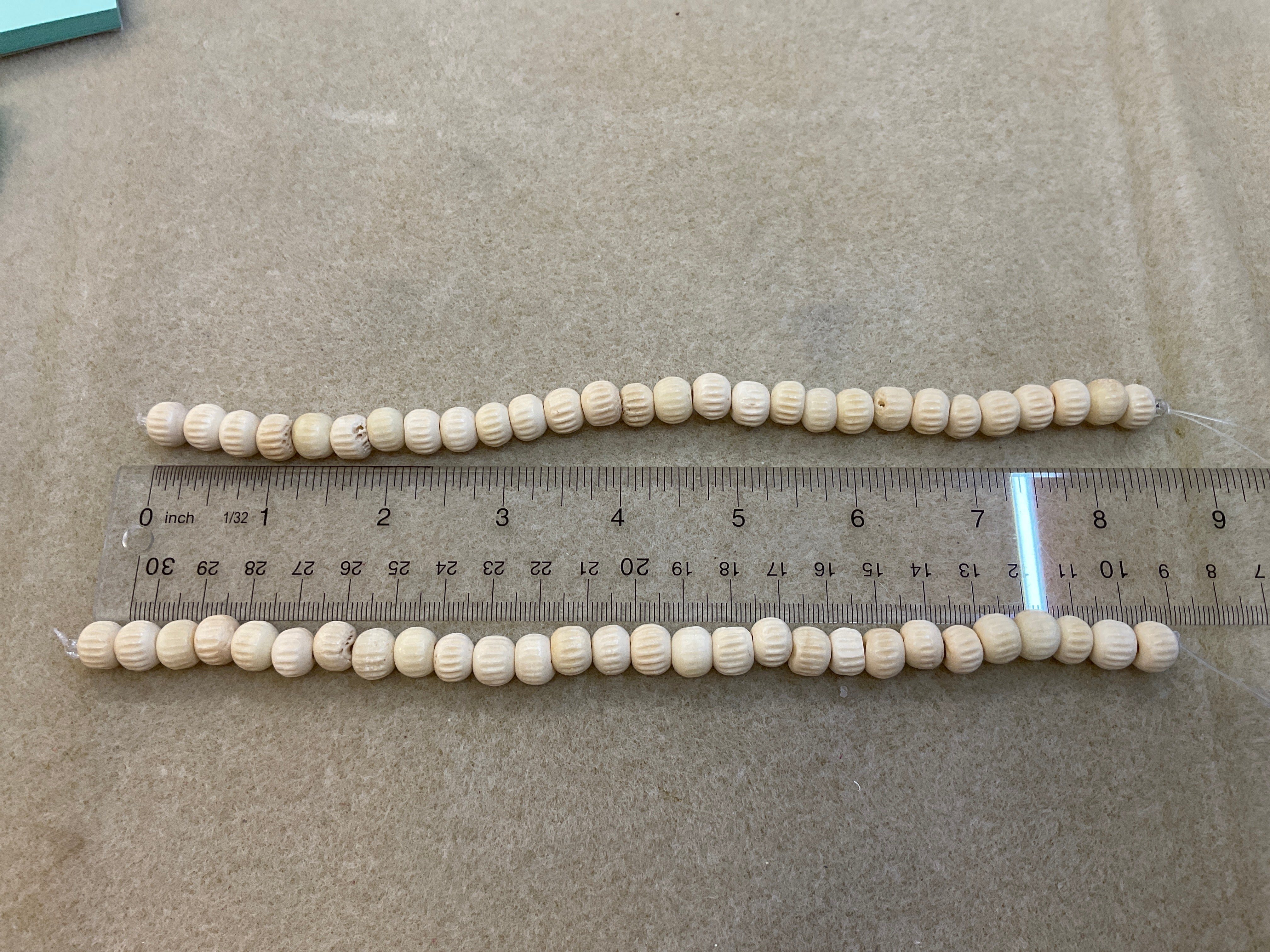 Bone Beads Round w/Ridges