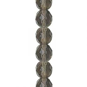 6mm Black Diamond Czech Glass Fire Polished Beads