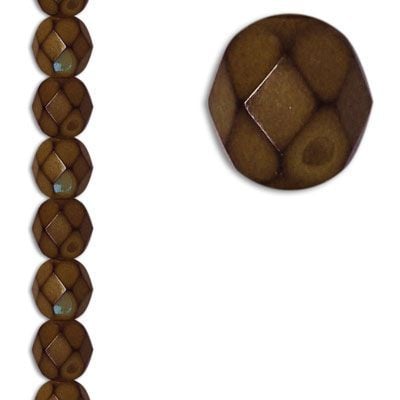 6MM SNAKE BROWN CZECH Glass Fire Polished Beads