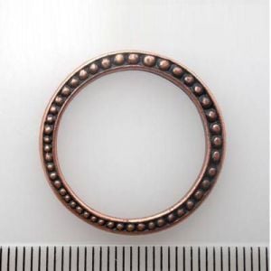 25mm Closed Ring w/Dots Ant Copper