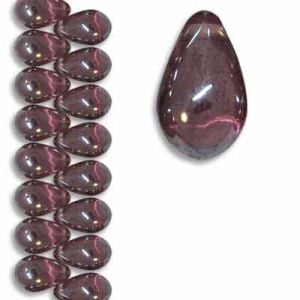 6x9mm Dk Amethyst Shimmer Side Drill Glass Tear Drops