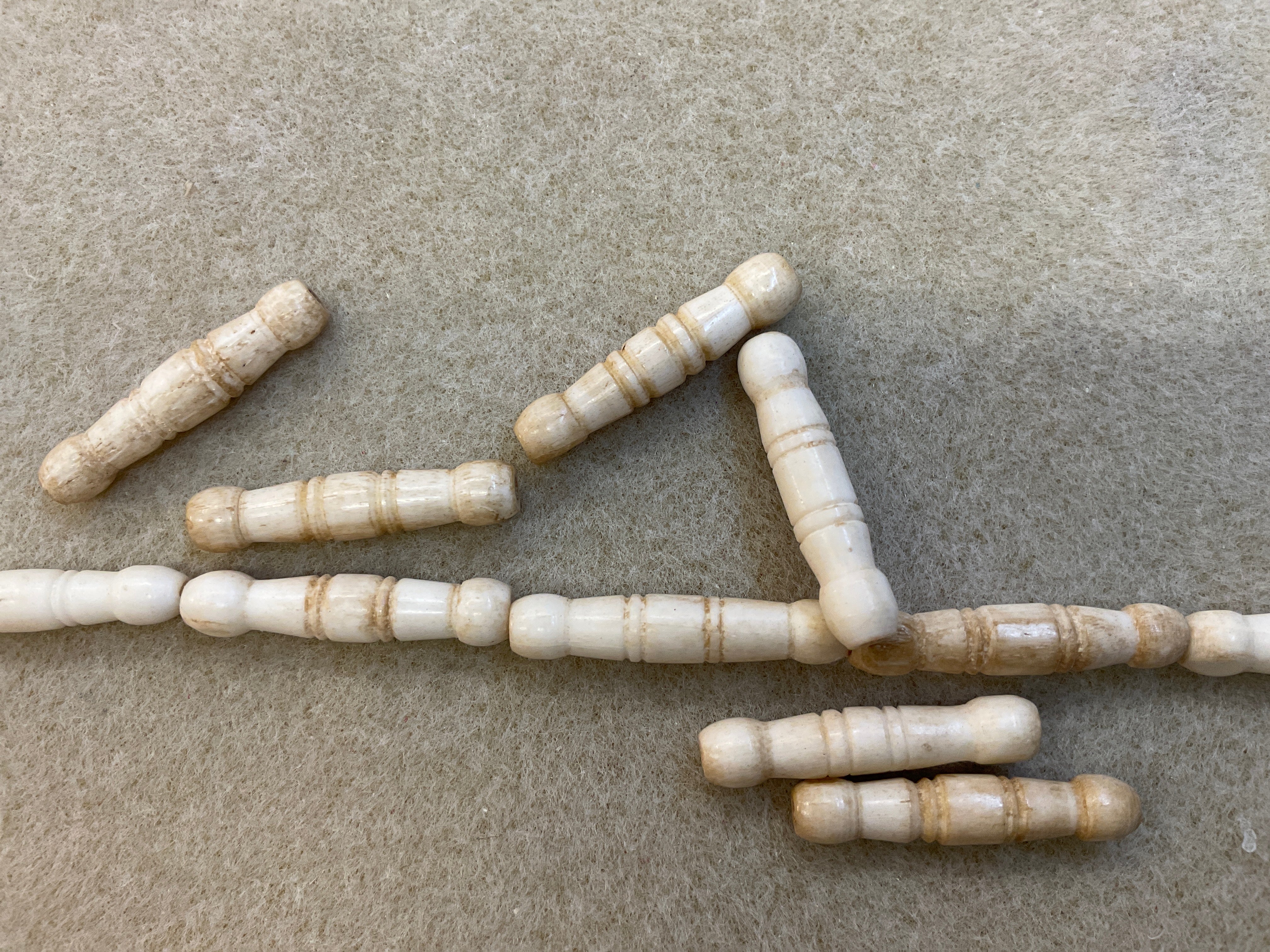 Bone Beads Carved Tubular