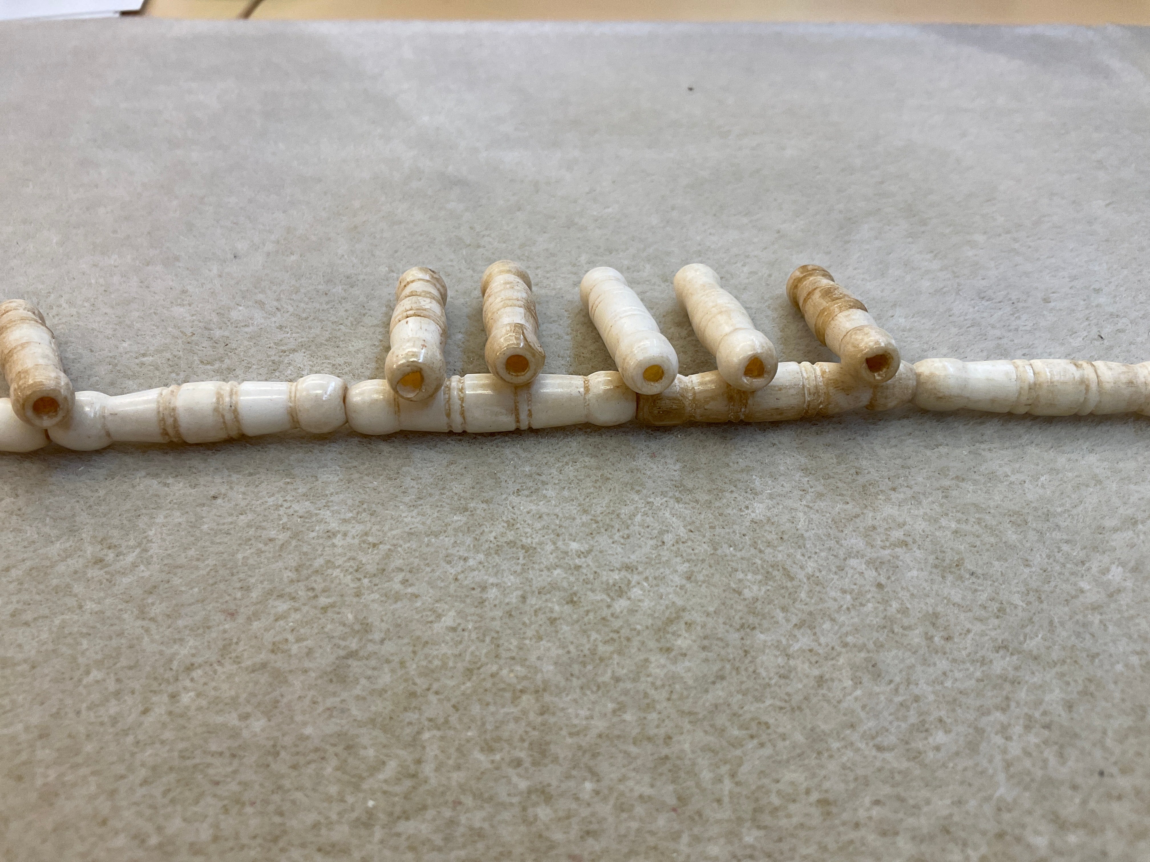 Bone Beads Carved Tubular