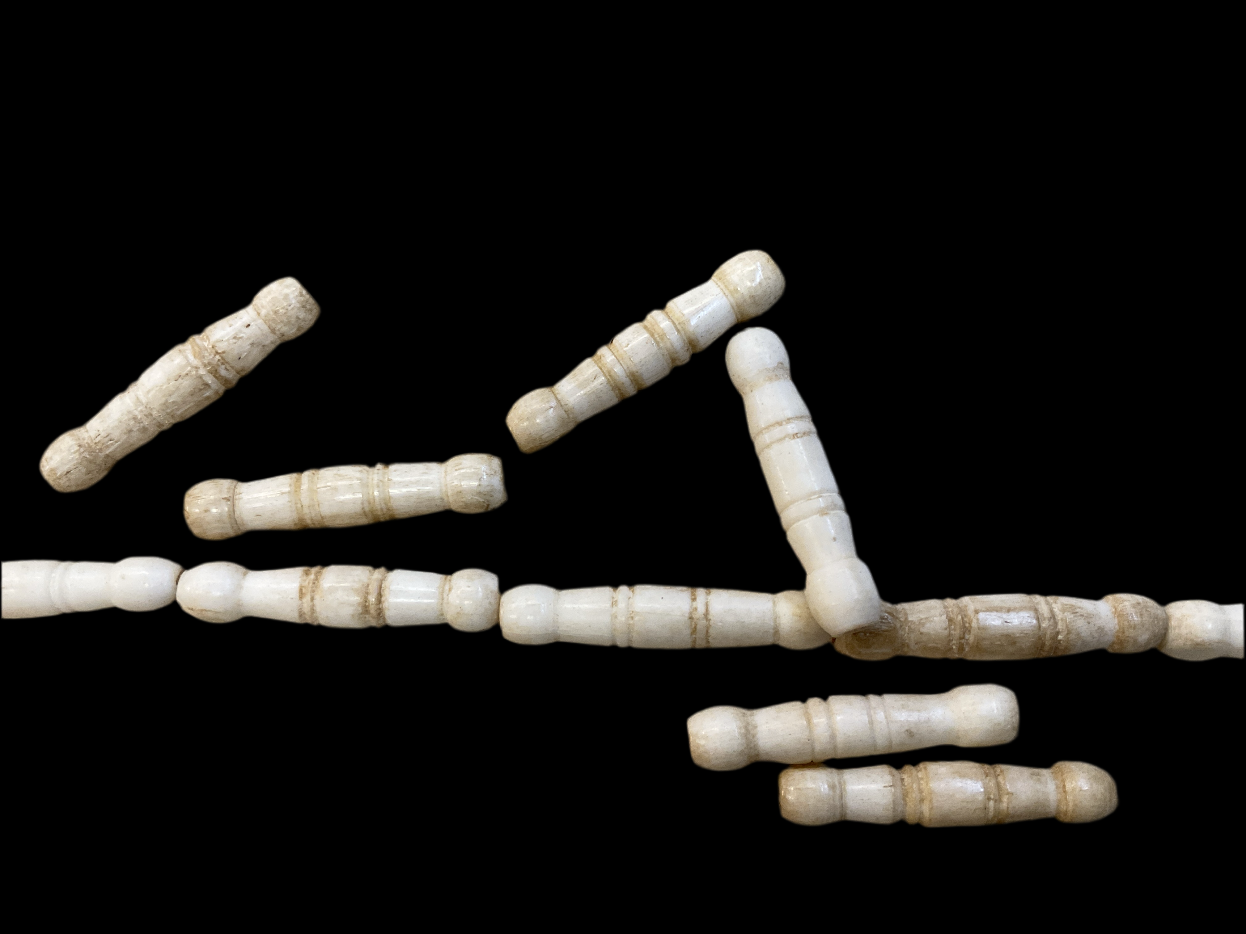 Bone Beads Carved Tubular