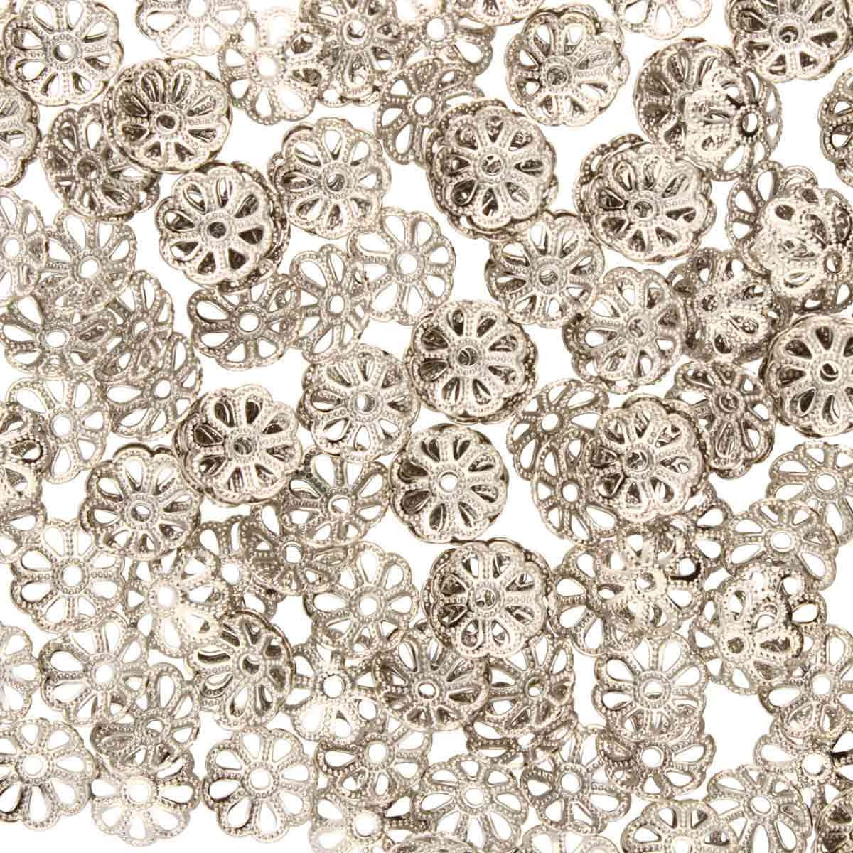 BEAD CAP 9MM NICKEL PLATE #24