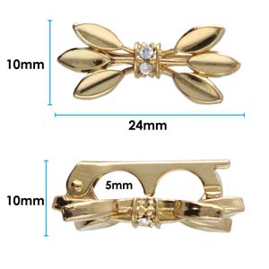 CLSP542GP Elegant Elements 24x10mm Hinged Clip Gold Finish