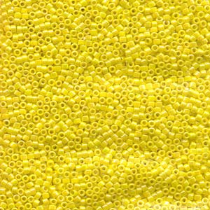 Photo of Opaque Yellow AB Miyuki Delica Beads 10/0