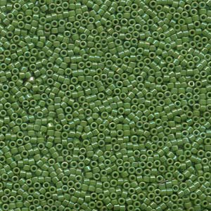 Photo of Opaque Green AB Miyuki Delica Beads 10/0