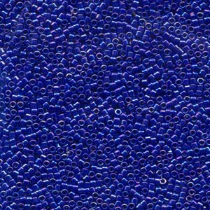 Photo of Opaque Cobalt Blue AB Miyuki Delica Beads 10/0