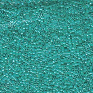 Photo of Opaque Turquois AB Miyuki Delica Beads 10/0